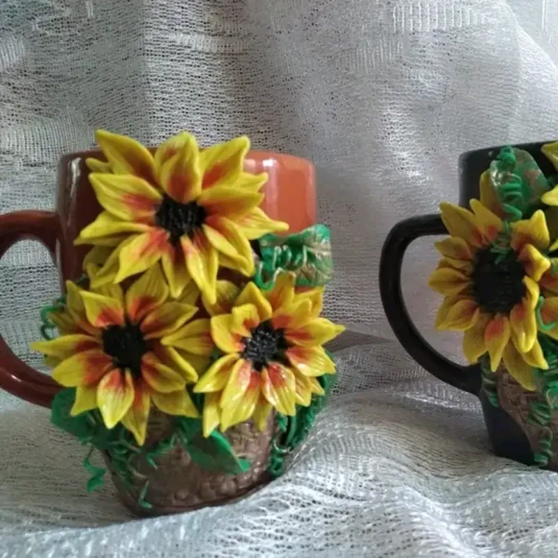 Jarras decoradas girasol