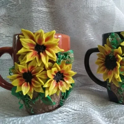 Jarras decoradas girasol