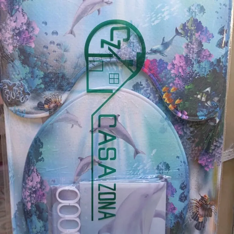 Juego de Alfombra y Cortina para Baño