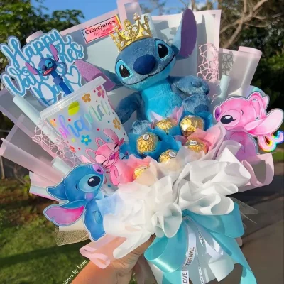 Ramo grande con peluche y vaso