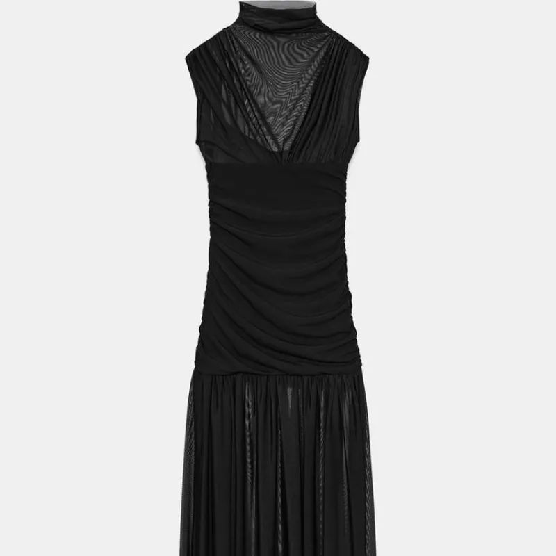 Vestido combinado MIDI