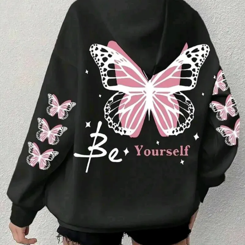 Sudadera con capucha mariposa