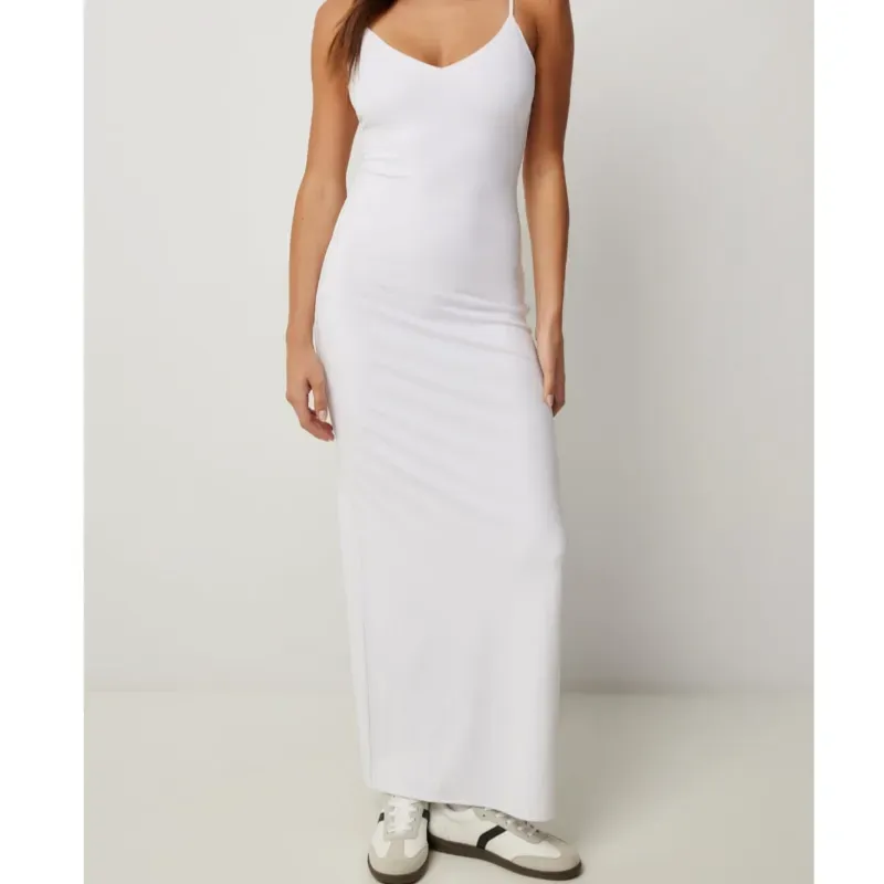 Vestido blanco largo de tirantes