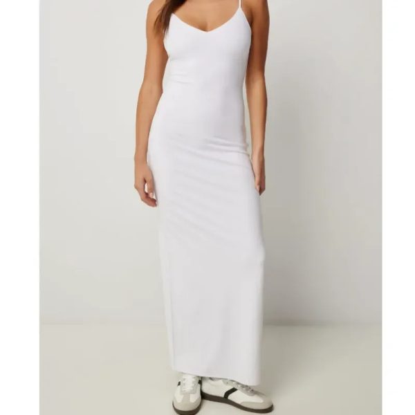 Vestido blanco largo de tirantes