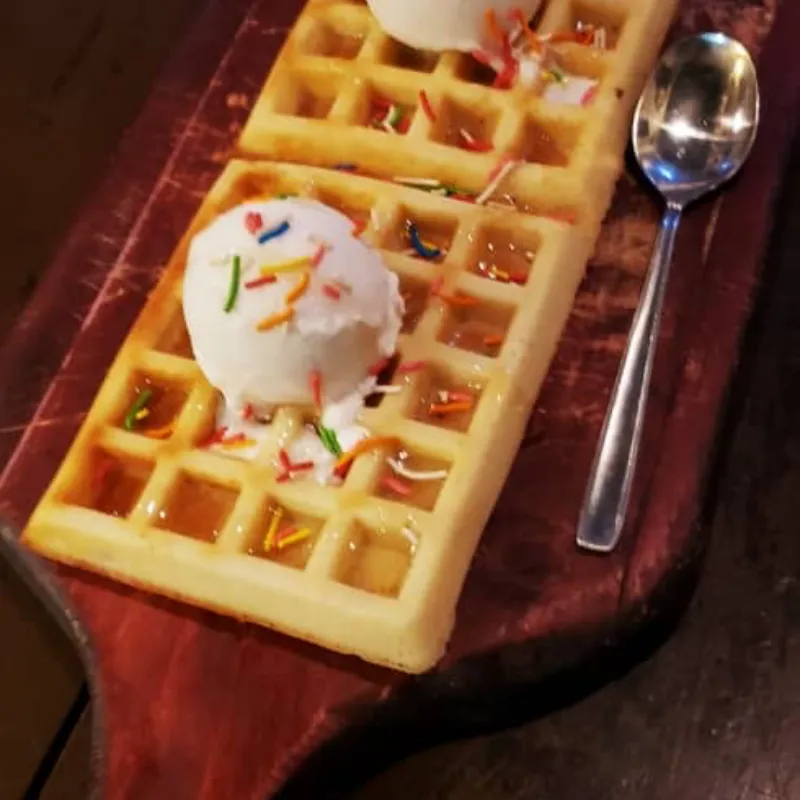 Wafles con helado
