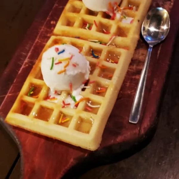 Wafles con helado