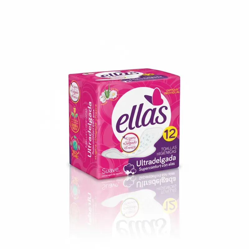 Toallas Higiénicas Ultradelgadas Ellas - 12 unidades