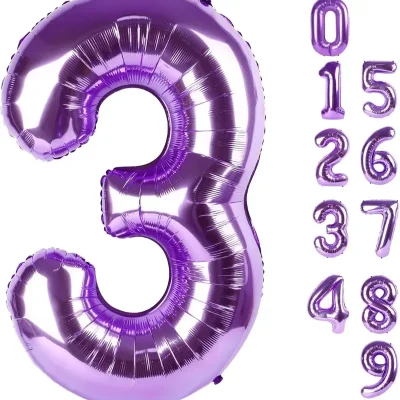 Globo foil número 3 morado