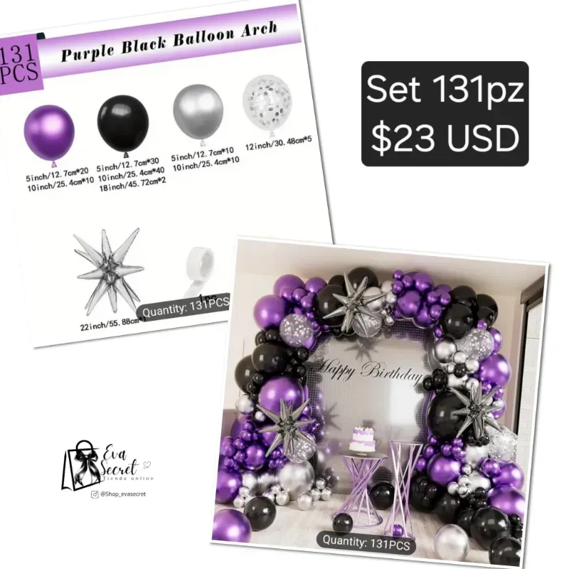 Set 131pz de globos para cumpleaños