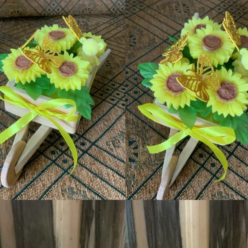 Bouquets en carretillas