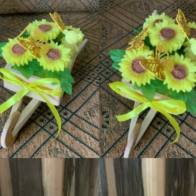 Bouquets en carretillas