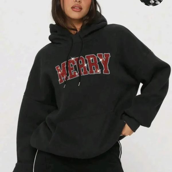 Sudadera con capucha pedreria Merry