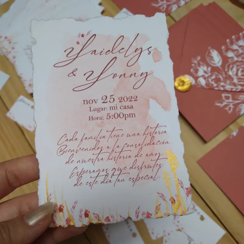 Invitación de aguada de acuarela