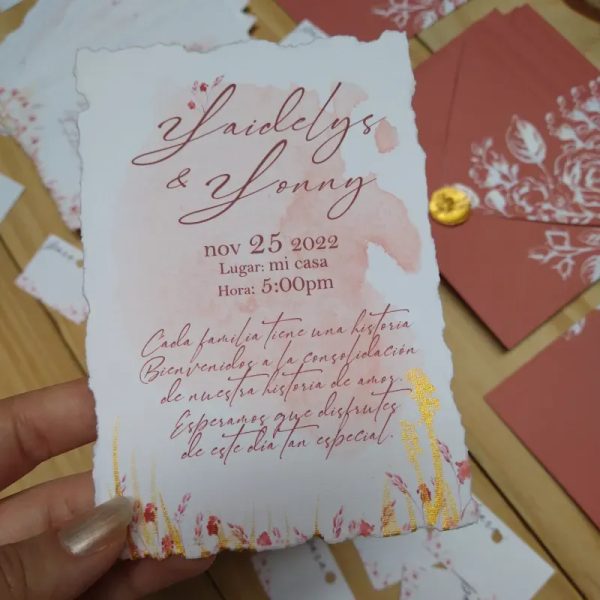 Invitación de aguada de acuarela
