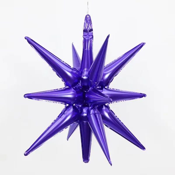 Globo de estrella morado de 12 puntas