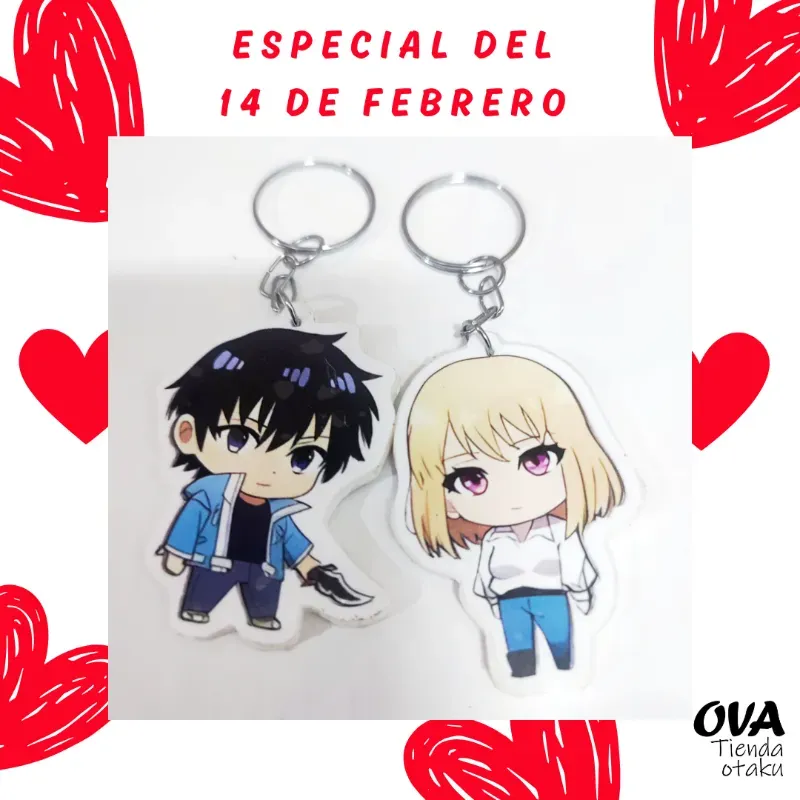 ⚔️ Pareja de llaveros Jinwoo + Cha Hae-in (Solo leveling)