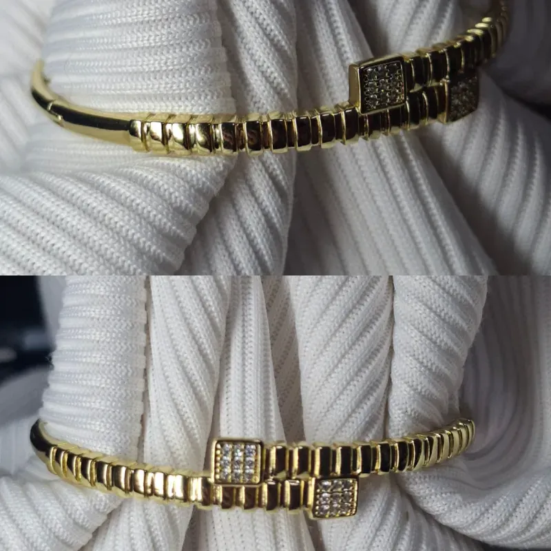 Pulsera/Esclava Cuadrado Brillantes