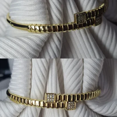 Pulsera/Esclava Cuadrado Brillantes