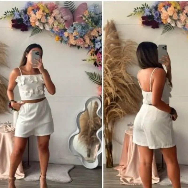 Conjunto de short blanco