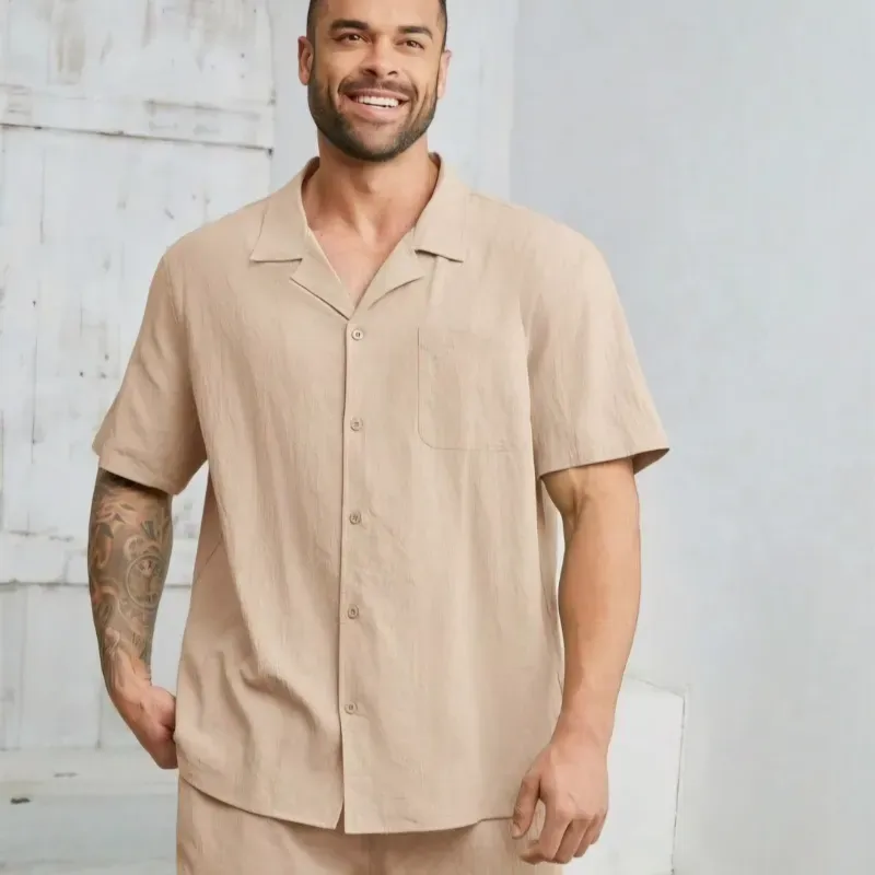 Camisa de hilo beige 
