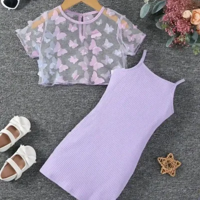  Vestido com bolero transparente — Malva