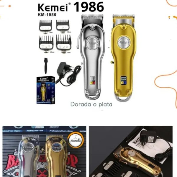 Máquina de Cortar Cabello Profesional KEMEI Clipper; Rasuradora KEMEI KM-1986⚡️