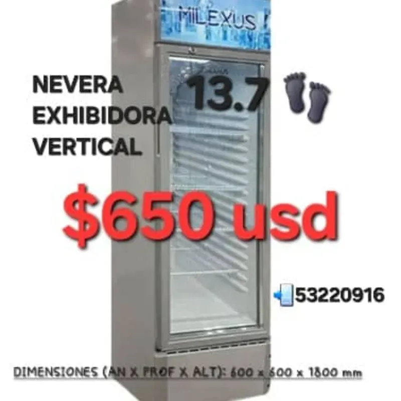 Nevera Exhibodora Vertical 13.7 pies Milexus