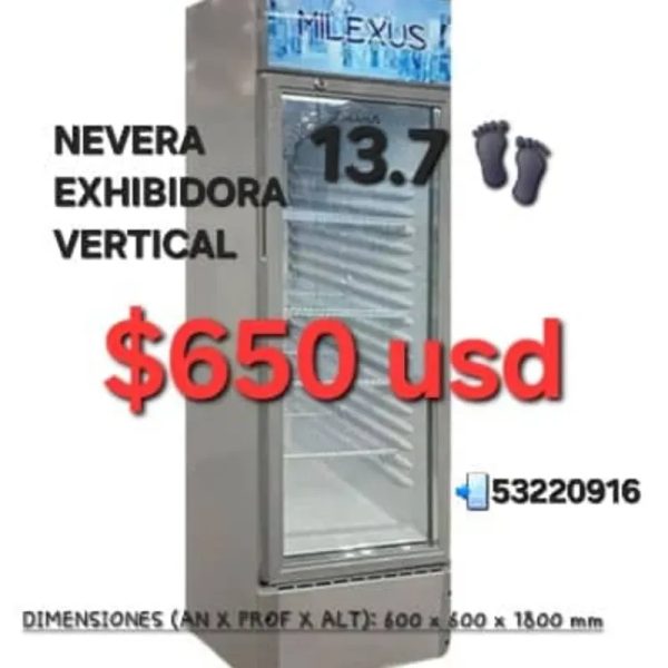 Nevera Exhibodora Vertical 13.7 pies Milexus