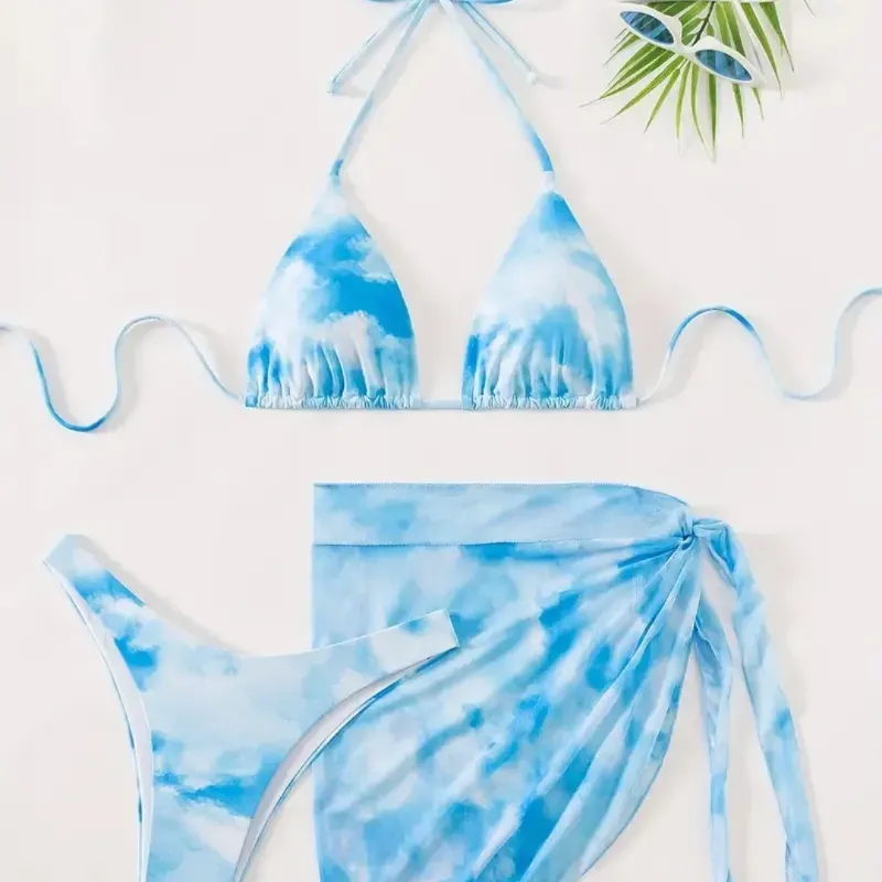  Bikini con pañoleta — Azul