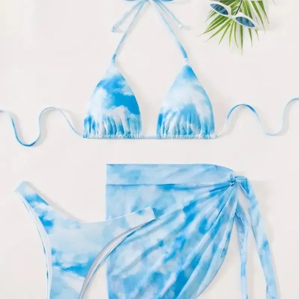 Bikini con pañoleta — Azul