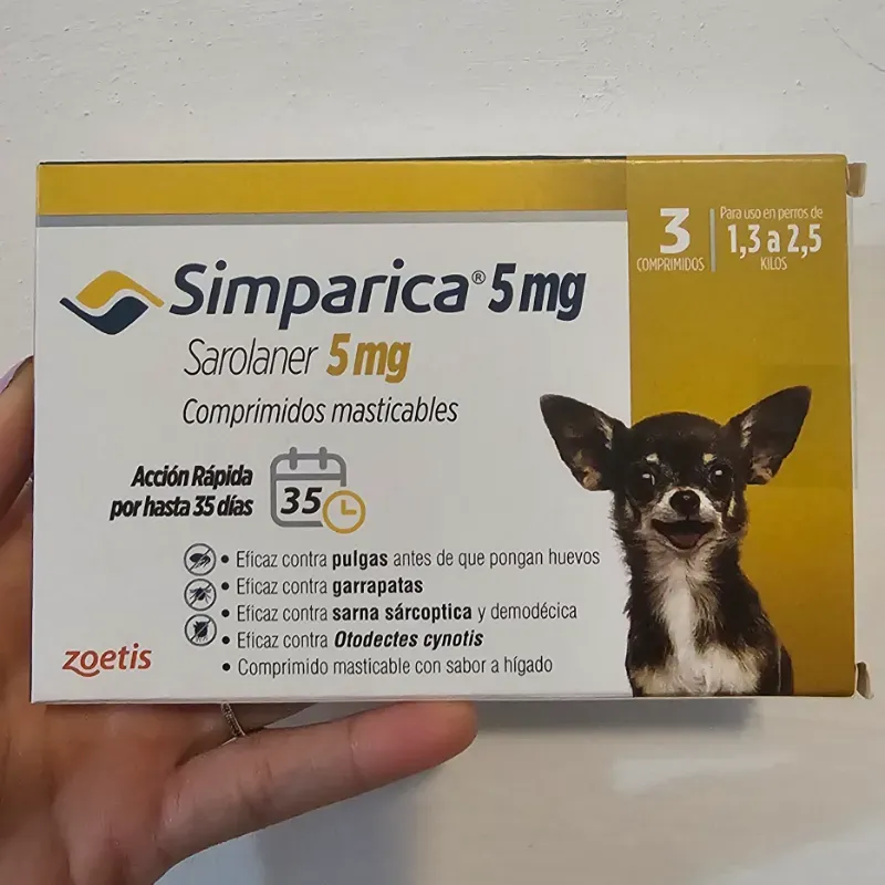 SIMPÁRICA 5 MG (1.3-2.5 kg) SAROLANER