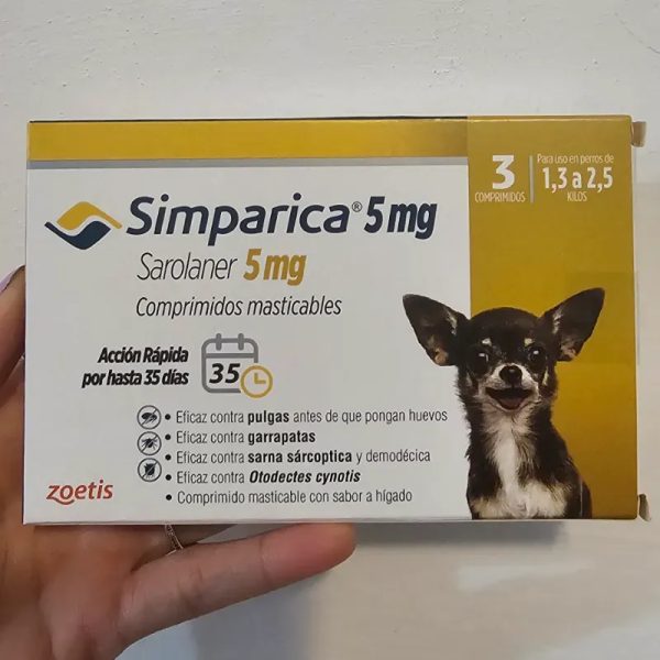 SIMPÁRICA 5 MG (1.3-2.5 kg) SAROLANER