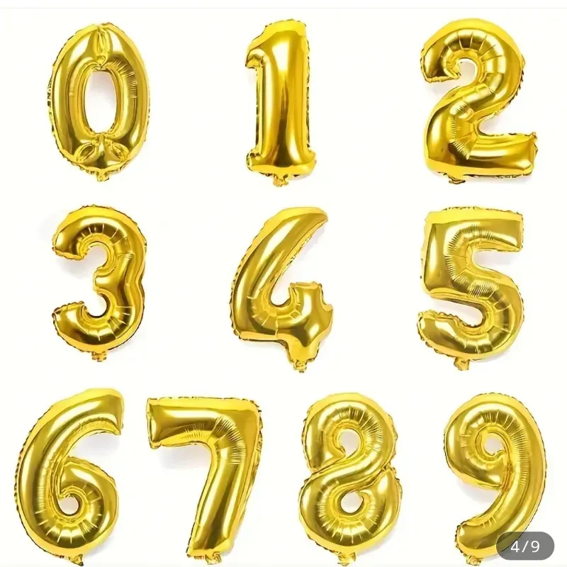 Globos de Números Dorado