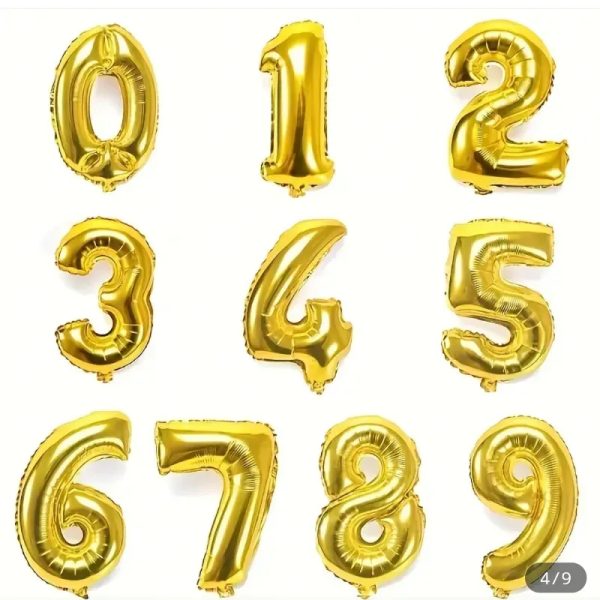 Globos de Números Dorado