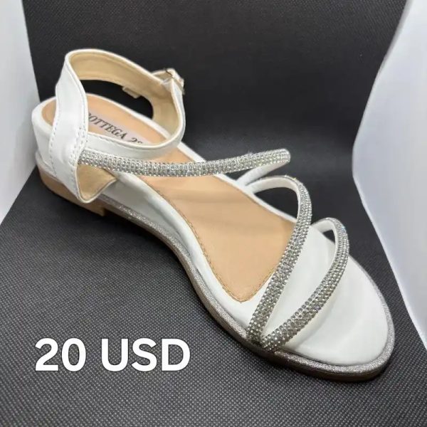 Sandalias de Tiras con Diseño de Pedrería
