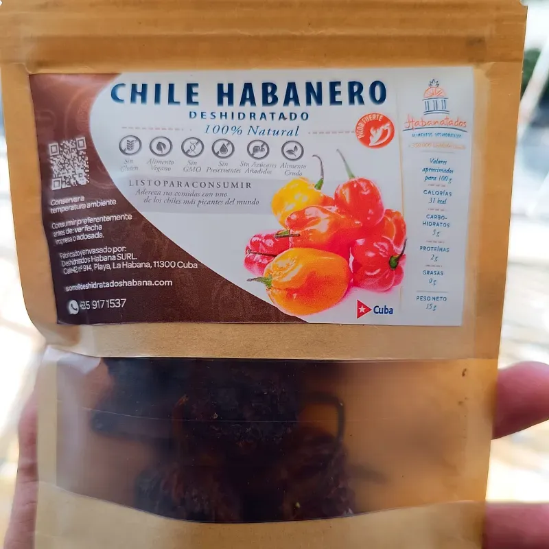 Chile Habanero deshidratado entero (15g)