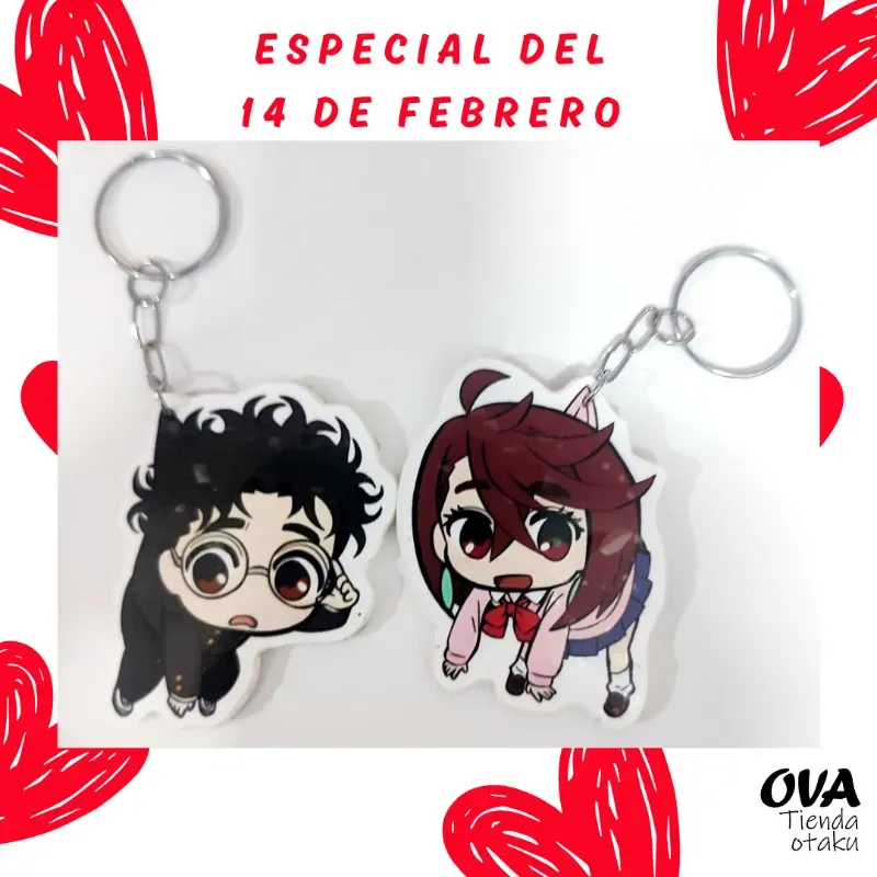  Pareja de llaveros Momo + Okarun (Dandadan)