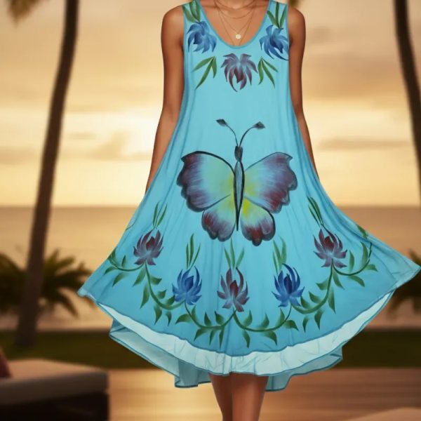 Vestido bohemio mariposa tropical 