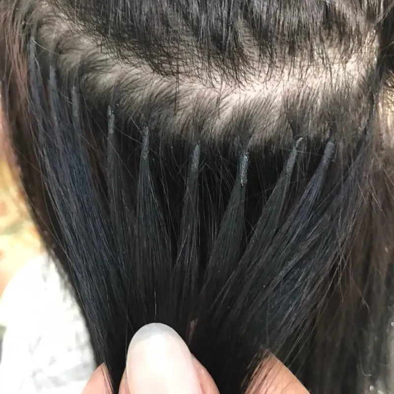 Extensiones con queratina italiana (fusión)