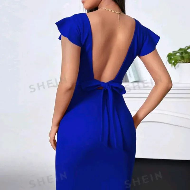  Vestido de espalda afuera — Azul Rey