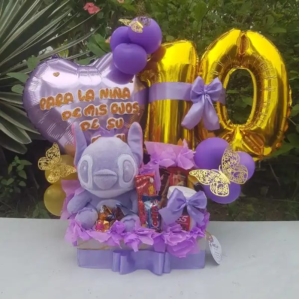 Caja con globos de números