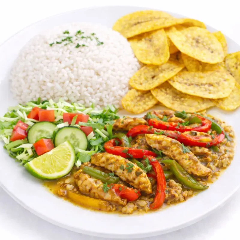 Fajitas de Pollo con Arroz Blanco