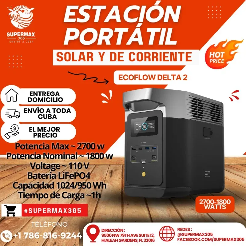 Estacion de Corriente Ecoflow Delta 2 1800 watts