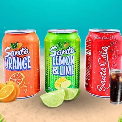 Refresco de lata Santa