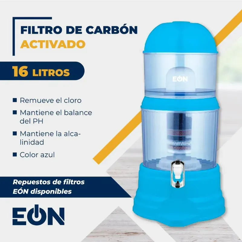 Filtro de Carbón Activado 16L Azul