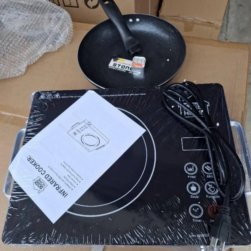 Hornilla infrarroja oasis home de 1200w con sarten