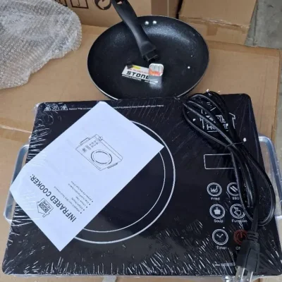 Hornilla infrarroja oasis home de 1200w con sarten