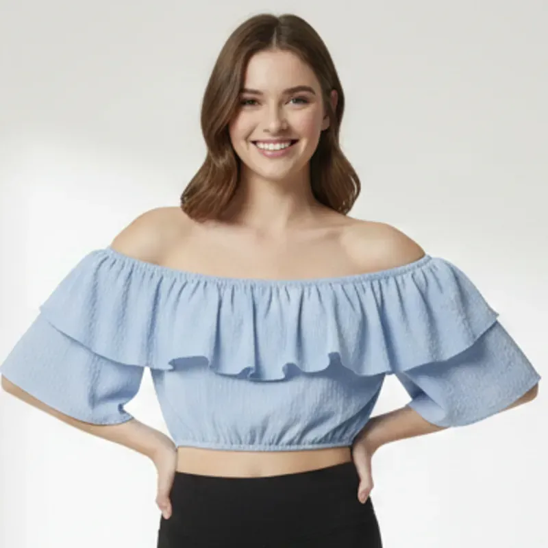 Blusa azul de vuelo