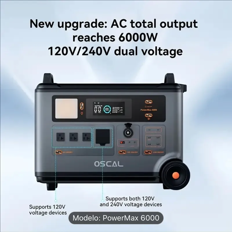 Estación de Energía Portátil PowerMax 6000 w