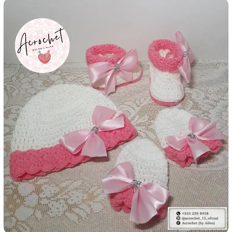 Conjunto gorro, manoplas y botas